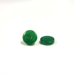 Glass Flat Back Intaglio - Warrior Head Round 9MM  CHRYSOPHRASE Right Facing