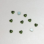 Glass Medium Dome Cabochon Pearl Spray Finish - Heart 04x4MM HUNTER GREEN