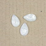 Glass Medium Dome Lampwork Cabochon - Pear 13x8MM WHITE OPAL (05015)