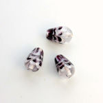 Glass Lampwork Bead - Pear Shape Smooth 14x8MM PATTERN BLACK CRYSTAL