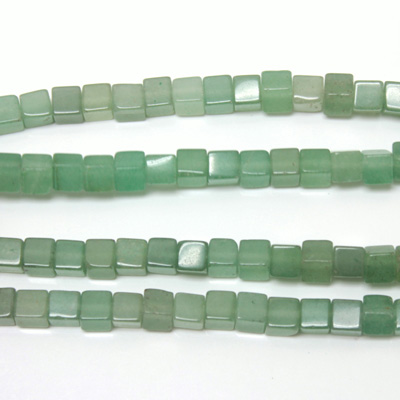 Gemstone Bead - Cube Smooth 06x6MM AVENTURINE-GREEN