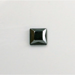 Czech Glass Flat Back Rose Cut Stone - Square 08x8MM HEMATITE Metallic Coated