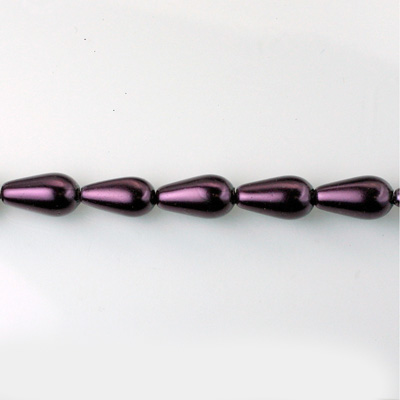 Czech Glass Pearl Bead - Pear 09x6MM AMETHYST 70979