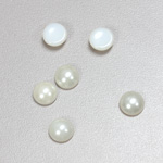 Glass Medium Dome Cabochon Pearl Spray Finish - Round 08MM WHITE