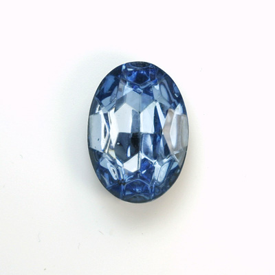 Glass Point Back Foiled Tin Table Cut (TTC) Stone - Oval 25x18MM LT SAPPHIRE