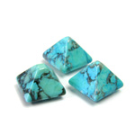 Gemstone Cabochon - Square Pyramid Top 10x10MM HOWLITE DYED CHINESE TURQ