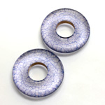 Plastic Bead - Veggie Color Smooth Flat Donut 25MM MATTE SAPPHIRE