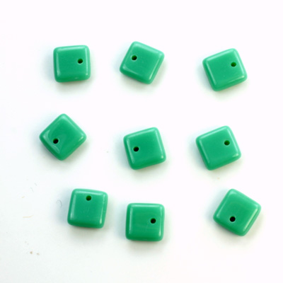 Czech Pressed Glass Pendant - Smooth Square 06x6MM TURQUOISE