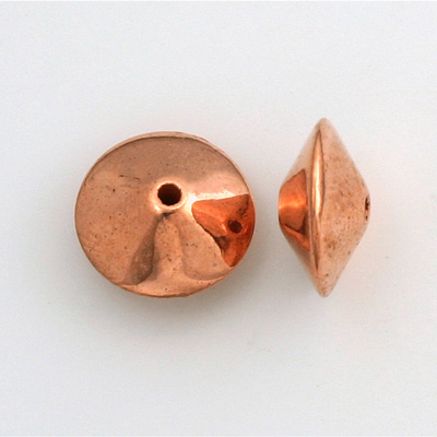 Metalized Plastic Smooth Bead - Saucer 17MM COPPER