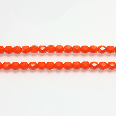 Czech Glass Fire Polish Bead - Round 04MM ORANGE