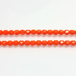 Czech Glass Fire Polish Bead - Round 04MM ORANGE