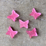 Glass Flat Back Butterfly 8MM MATTE Rose Foiled