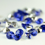 Plastic Point Back Transparent Foiled Chaton - Round 4MM SAPPHIRE