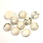 Gemstone Cabochon - Round 08MM WHITE HOWLITE