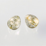 Plastic Bead - Smooth Pear 17x14MM GOLD DUST on CRYSTAL