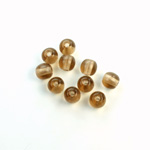 Czech Pressed Glass Large Hole Bead - Round 06MM SMOKE TOPAZ