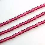 Czech Pressed Glass Bead - Smooth Round 04MM FUCHSIA