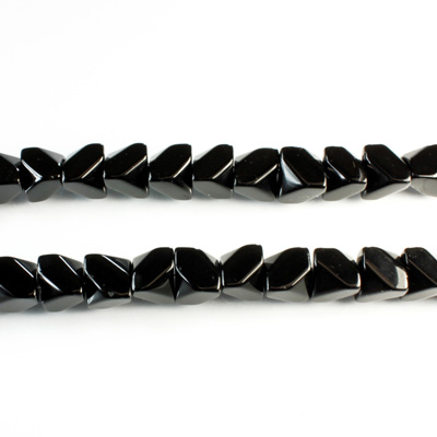 Gemstone Faceted V-Cut Bead 08x8MM BLACK ONYX
