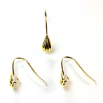 Brass Earwire - Fish Hook  with Shell