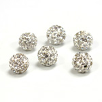 Rhinestone Bead Pave with 1.5MM Hole Metal Base Round 08MM CRYSTAL