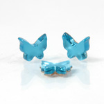 German Glass Flat Back Foiled Mirror - Butterfly 9MM MATTE AQUA
