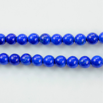 Gemstone Bead - Smooth Round 1.5MM Diameter Hole 07MM HOWLITE DYED LAPIS