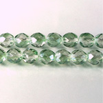 Czech Glass Fire Polish Bead - Round 08MM 1/2 Coated CRYSTAL/MINT