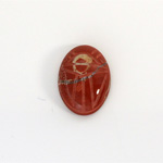 Gemstone Flat Back Carved Scarab 18x13MM RED JASPER