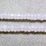Czech Glass Fire Polished Bead - Rondelle 06x3MM WHITE OPAL
