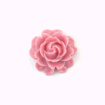 Plastic Carved No-Hole Flower - Rose Bloom 22.5MM MATTE Dusty Rose