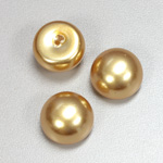 Glass High Dome Cabochon Pearl Dipped - Round 18MM GOLD