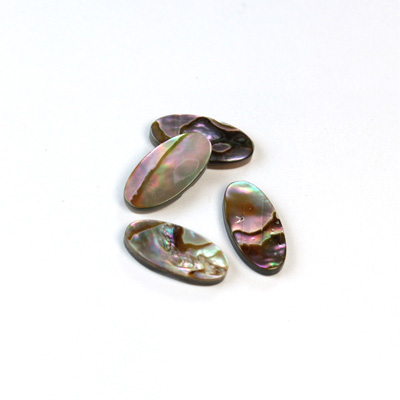 Shell Flat Back Flat Top Straight Side Stone - Oval 14x7MM ABALONE