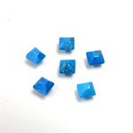 Gemstone Cabochon - Square Pyramid Top 04x4MM HOWLITE DYED TURQUOISE