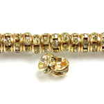 Czech Rhinestone Rondelle - Round Wavy 05MM JONQUIL-GOLD