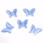Fiber-Optic Flat Back Stone - Butterfly Wings 09x5.5MM CATS EYE LIGHT BLUE