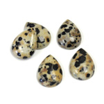 Gemstone Flat Back Cabochon - Pear 14x10MM DALMATION