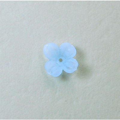 Plastic Flower with Center Hole - 12MM MATTE LT SAPPHIRE