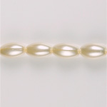 Czech Glass Pearl Bead - Oval 12x7MM WHITE 70401