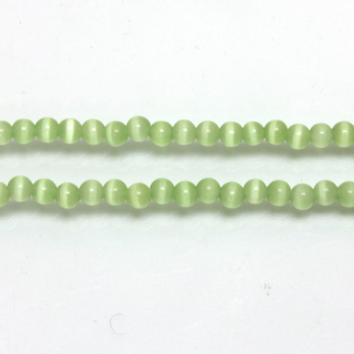 Fiber-Optic Synthetic Bead - Cat's Eye Smooth Round 03MM CAT'S EYE LT GREEN