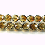 Czech Glass Fire Polish Bead - Round 08MM BROWN-CRYSTAL 48680