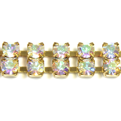 Preciosa Rhinestone Chain - 2 Row PP28 CRYSTAL AB-RAW