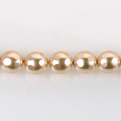 Czech Glass Pearl Bead - Round Faceted Golf 8MM DARK ROSE 70425