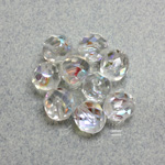 Czech Glass Fire Polish 1-Hole Ball - 08MM CRYSTAL AB