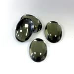 Plastic Flat Back Foiled Cabochon - Oval 14x10MM BLACK DIAMOND