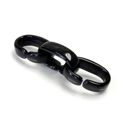 Italian Plastic Links - Mixed Color Smooth Oval Split Link 19x13MM JET