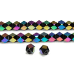 Cut Crystal Bead - Cube 6x6MM JET IRIS