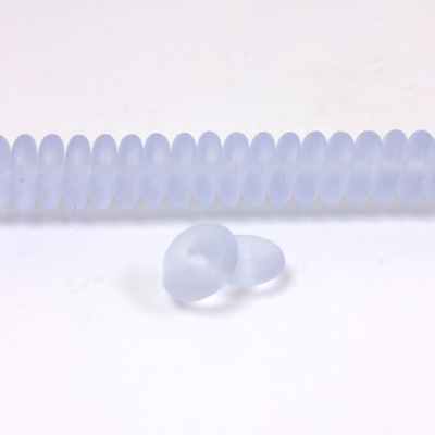Czech Pressed Glass Bead - Smooth Rondelle 8MM MATTE LT SAPPHIRE