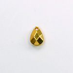 Metalized Plastic Pendant- Faceted Drop 10x7MM GOLD