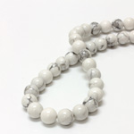 Gemstone Bead - Smooth Round 10MM WHITE HOWLITE