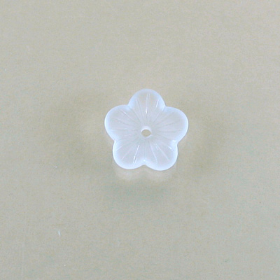 German Glass Flower with Center Hole - Round 10MM MATTE CRYSTAL